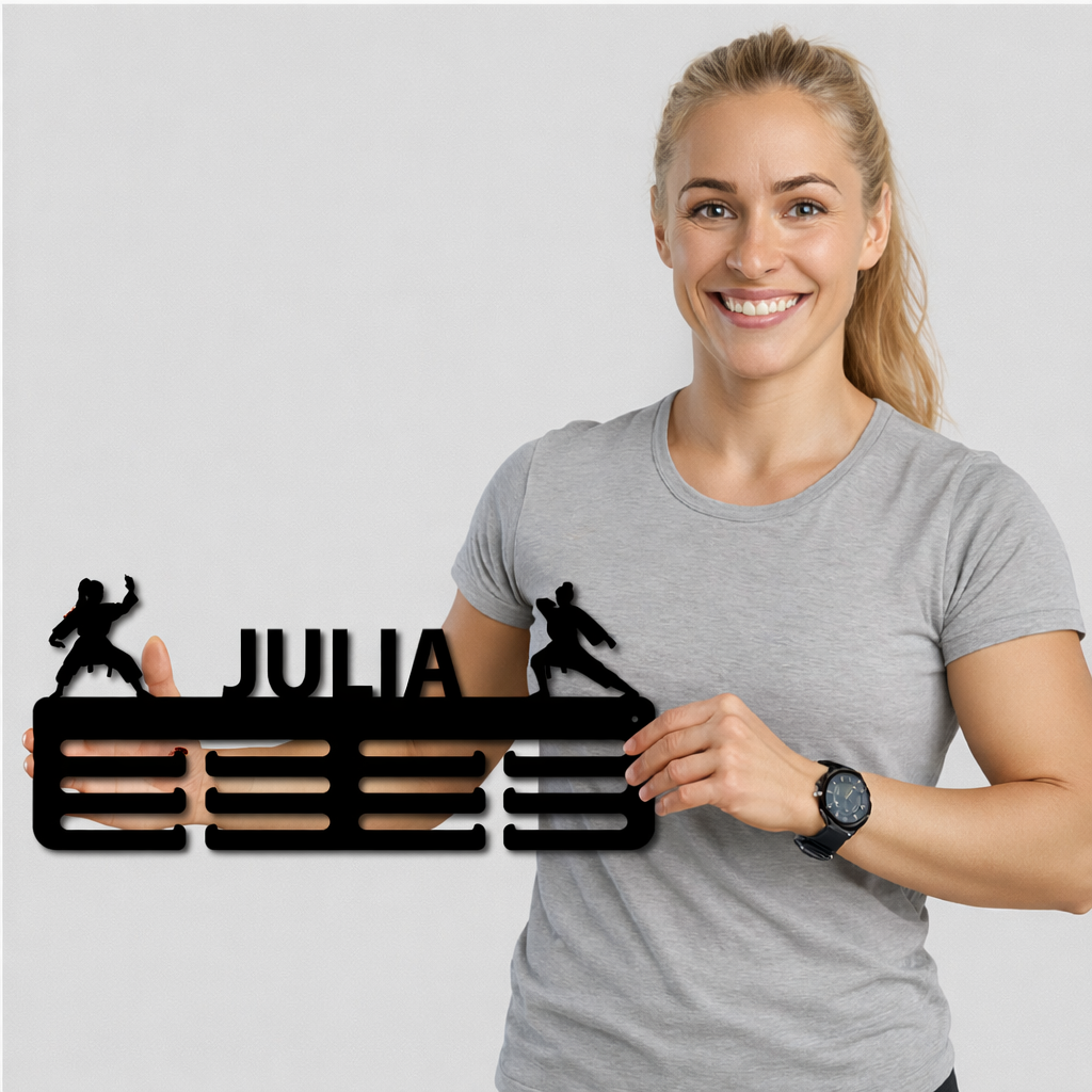Personalisierter Medaillenhalter Karate mit Namen