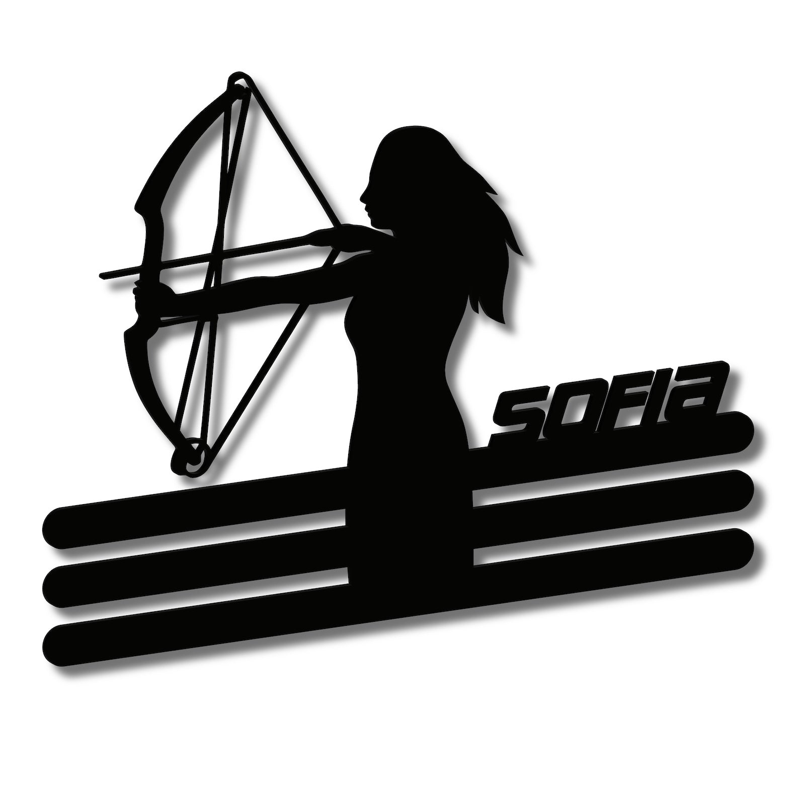 Personalisierte Medaille Bogenschießen mit Namen