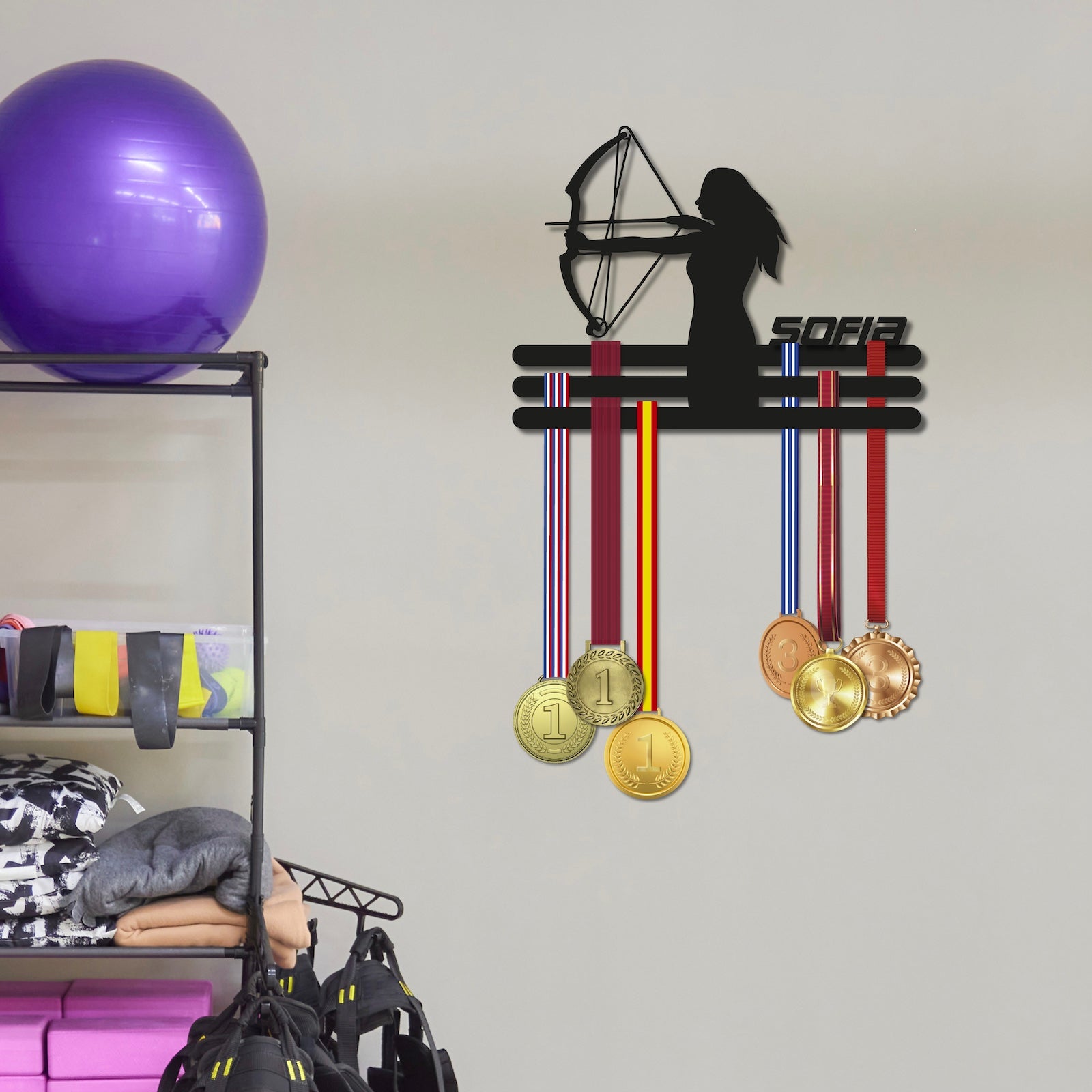 Personalisierte Medaille Bogenschießen mit Namen