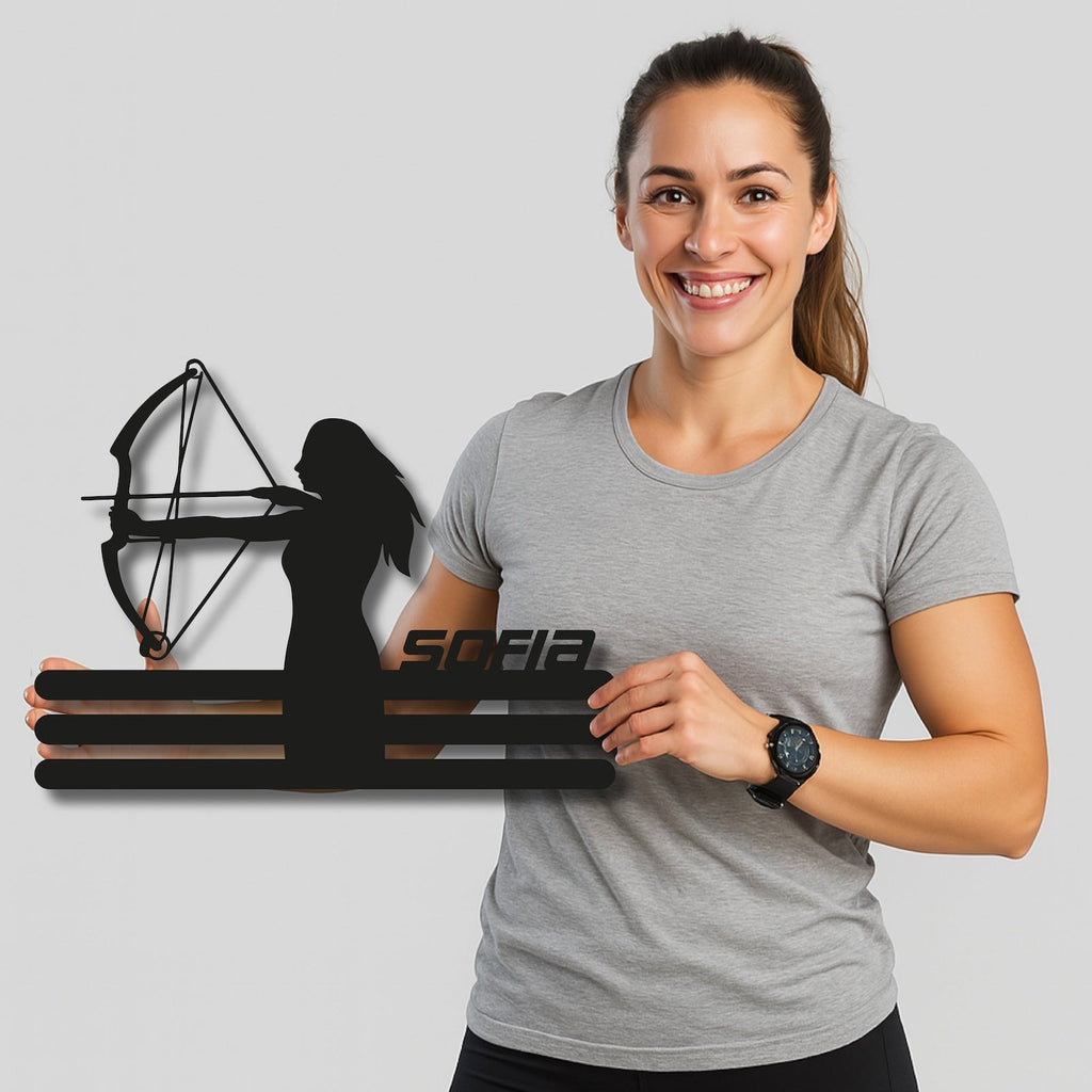 Personalisierte Medaille Bogenschießen mit Namen