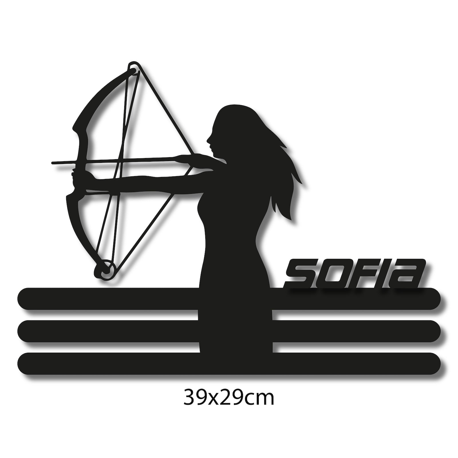 Personalisierte Medaille Bogenschießen mit Namen