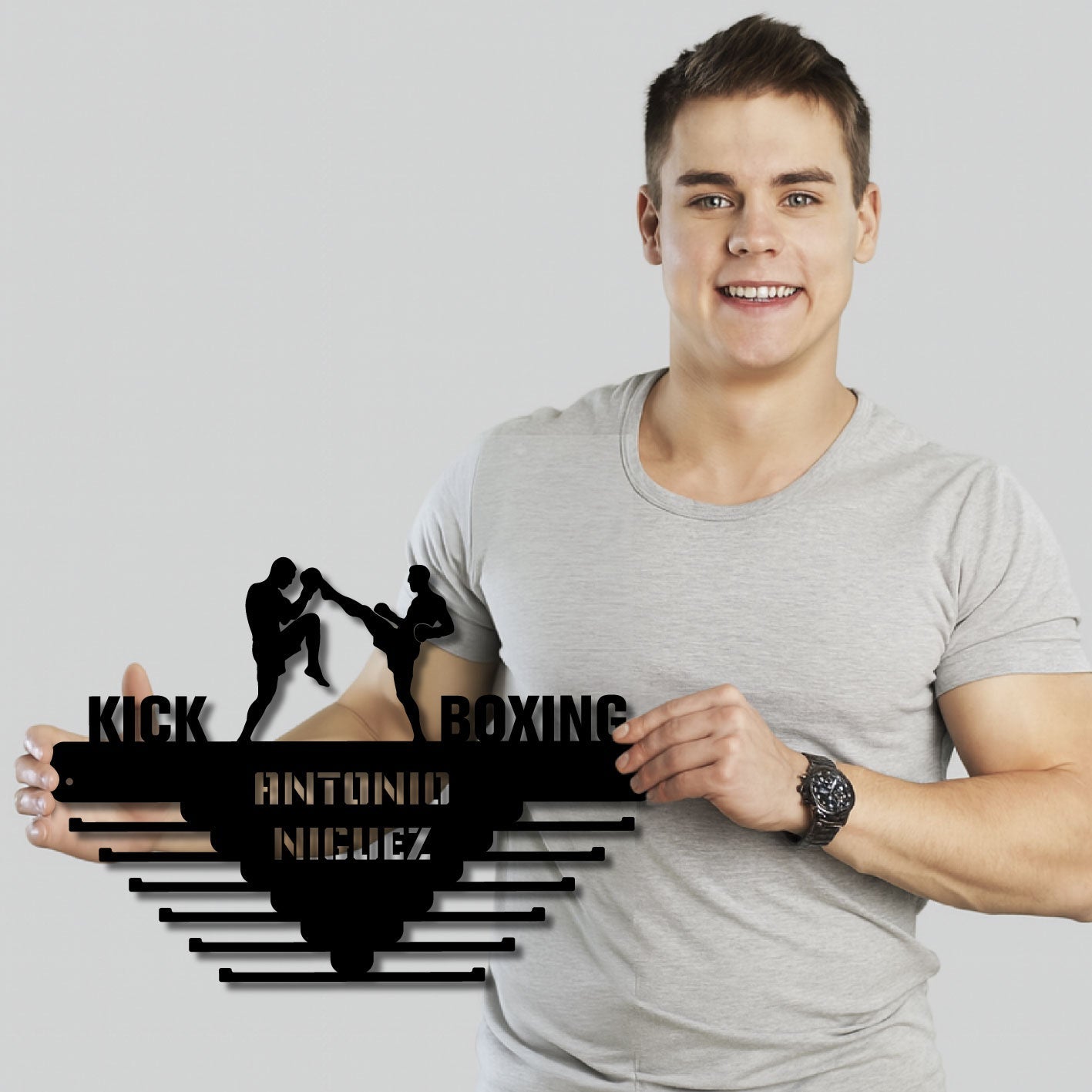 Personalisiertes Medallion Halfter Kickboxen mit Namen