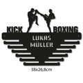 Medaillenhalter Kickboxen personalisiert aus Holz – Schwarz