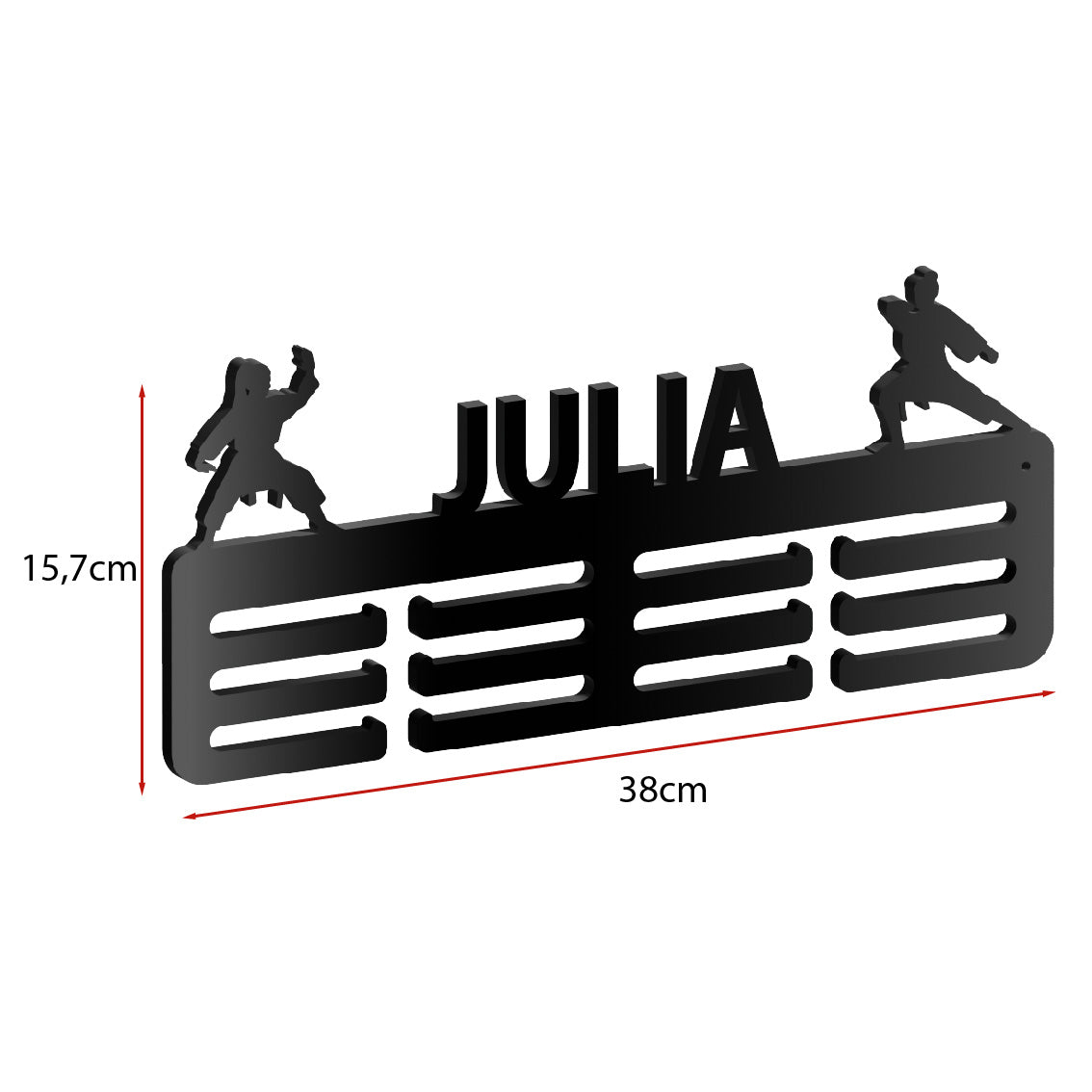 Personalisierter Medaillenhalter Karate mit Namen