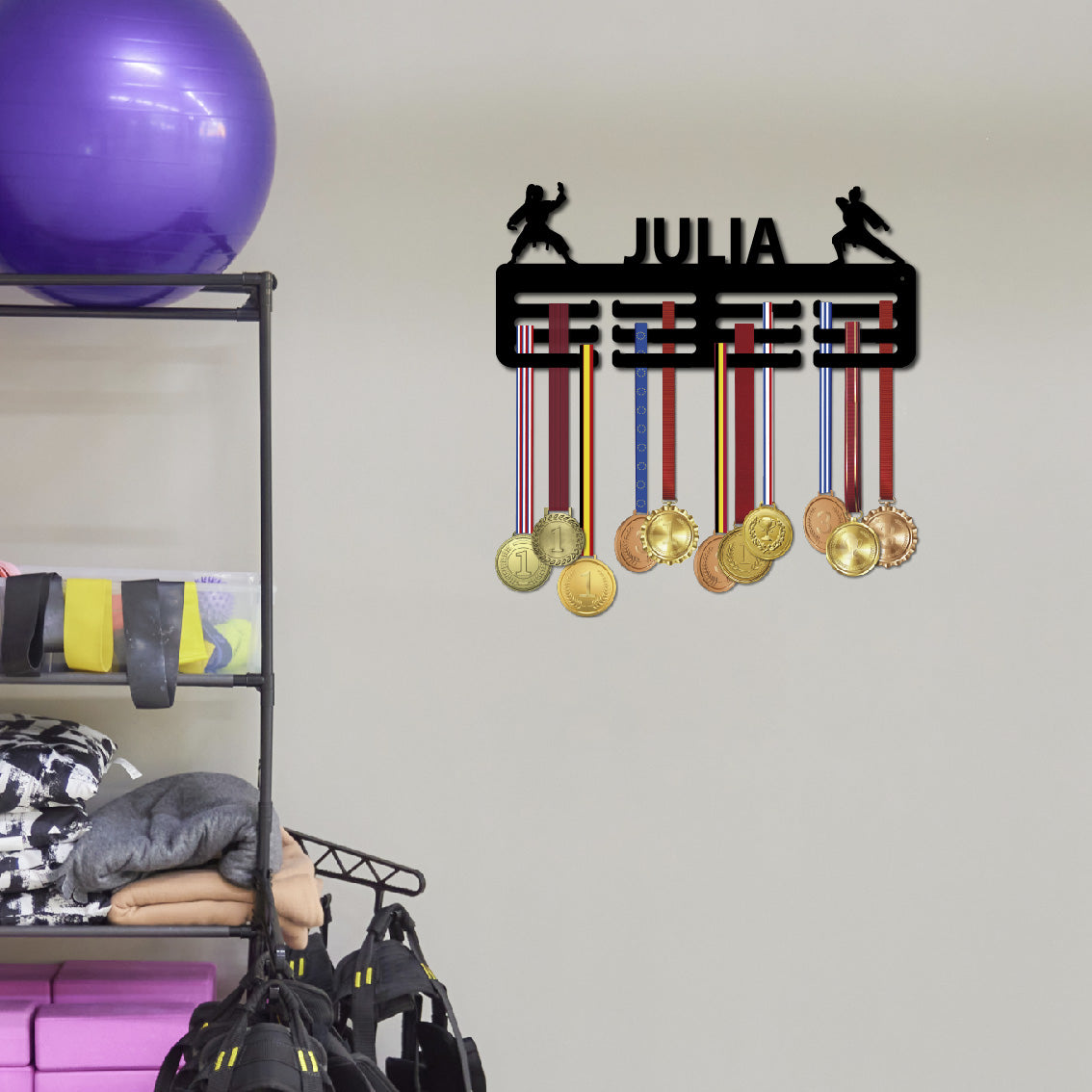 Personalisierter Medaillenhalter Karate mit Namen