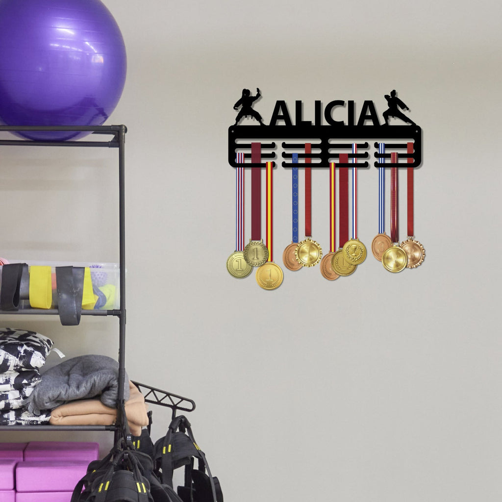 Personalisierter Medaillenhalter Karate mit Namen