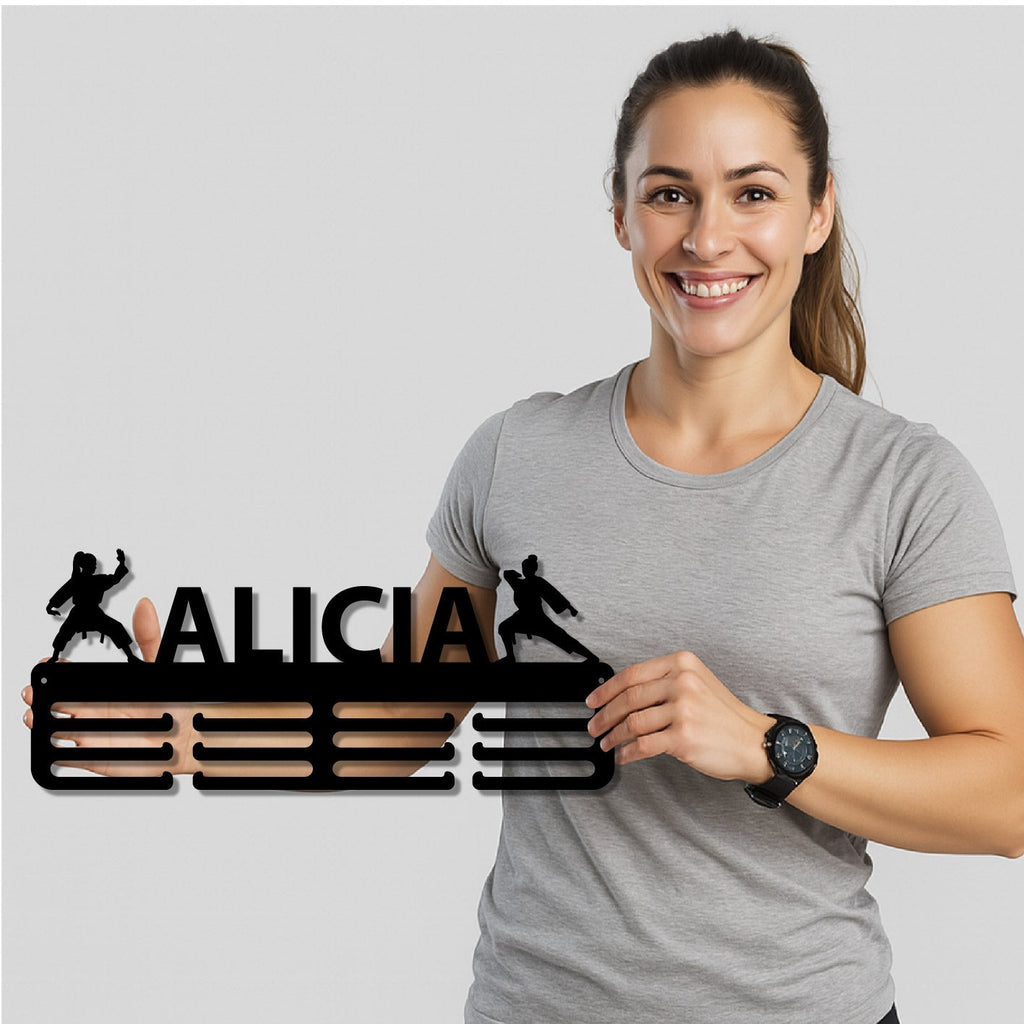 Personalisierter Medaillenhalter Karate mit Namen