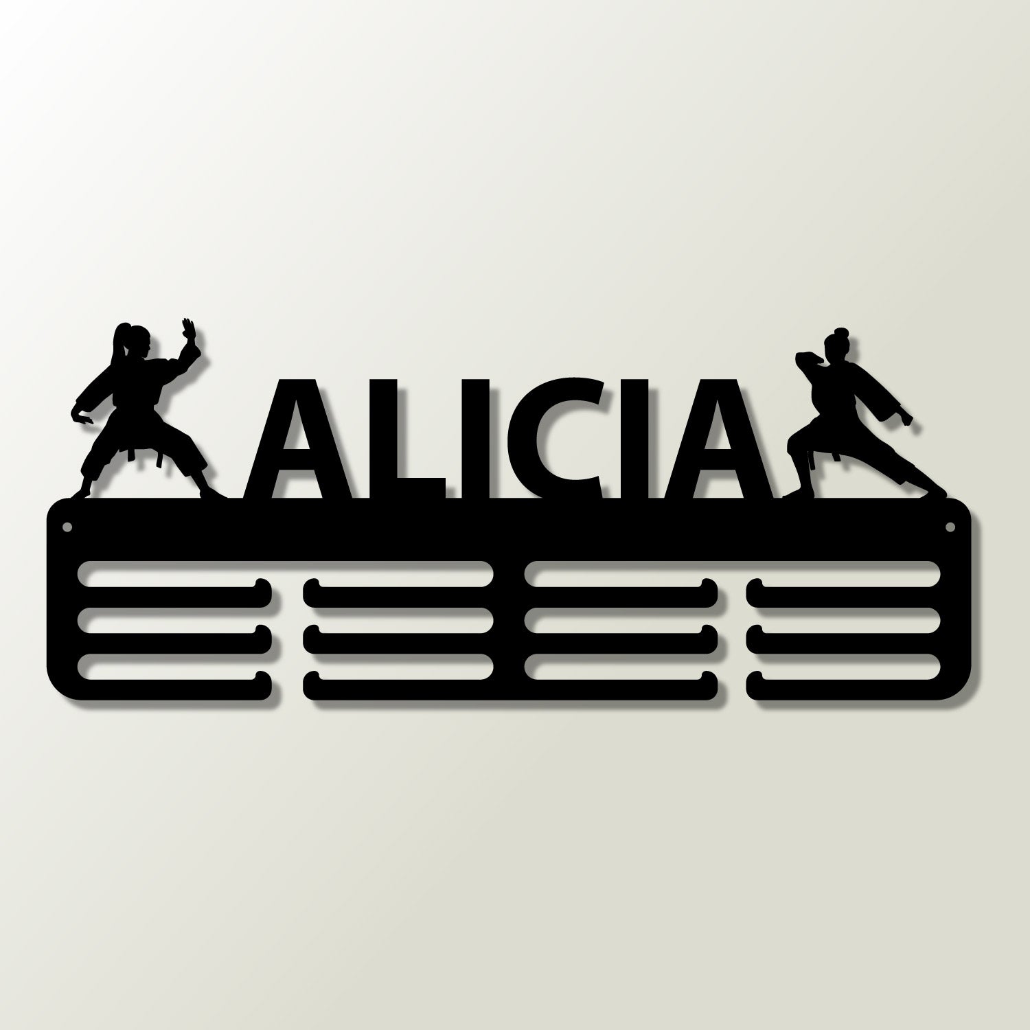 Personalisierter Medaillenhalter Karate mit Namen