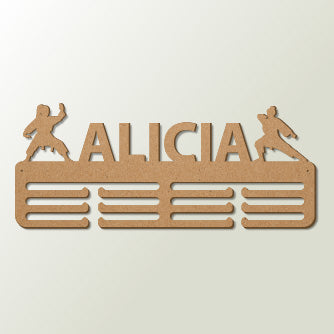 Personalisierter Medaillenhalter Karate mit Namen