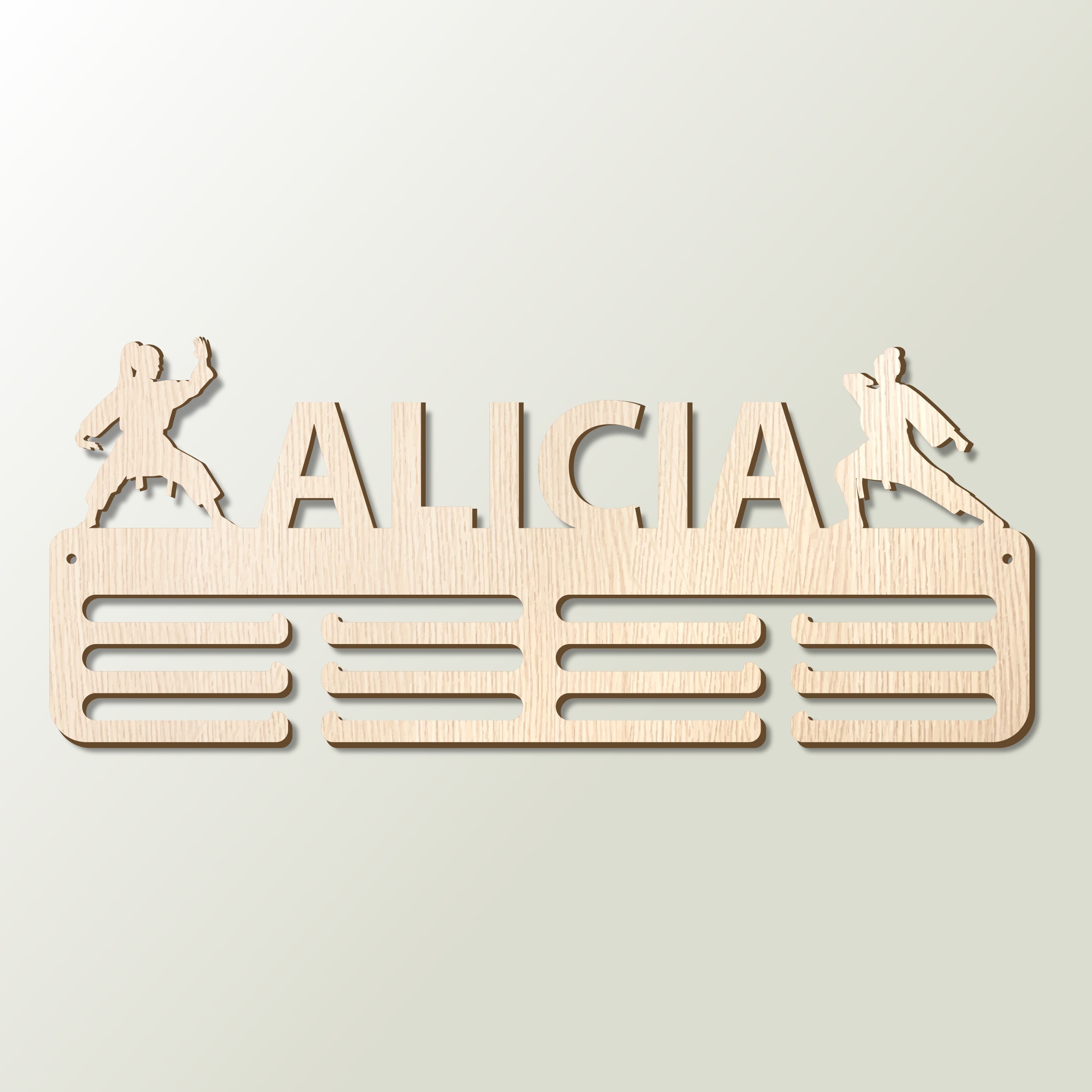 Personalisierter Medaillenhalter Karate mit Namen