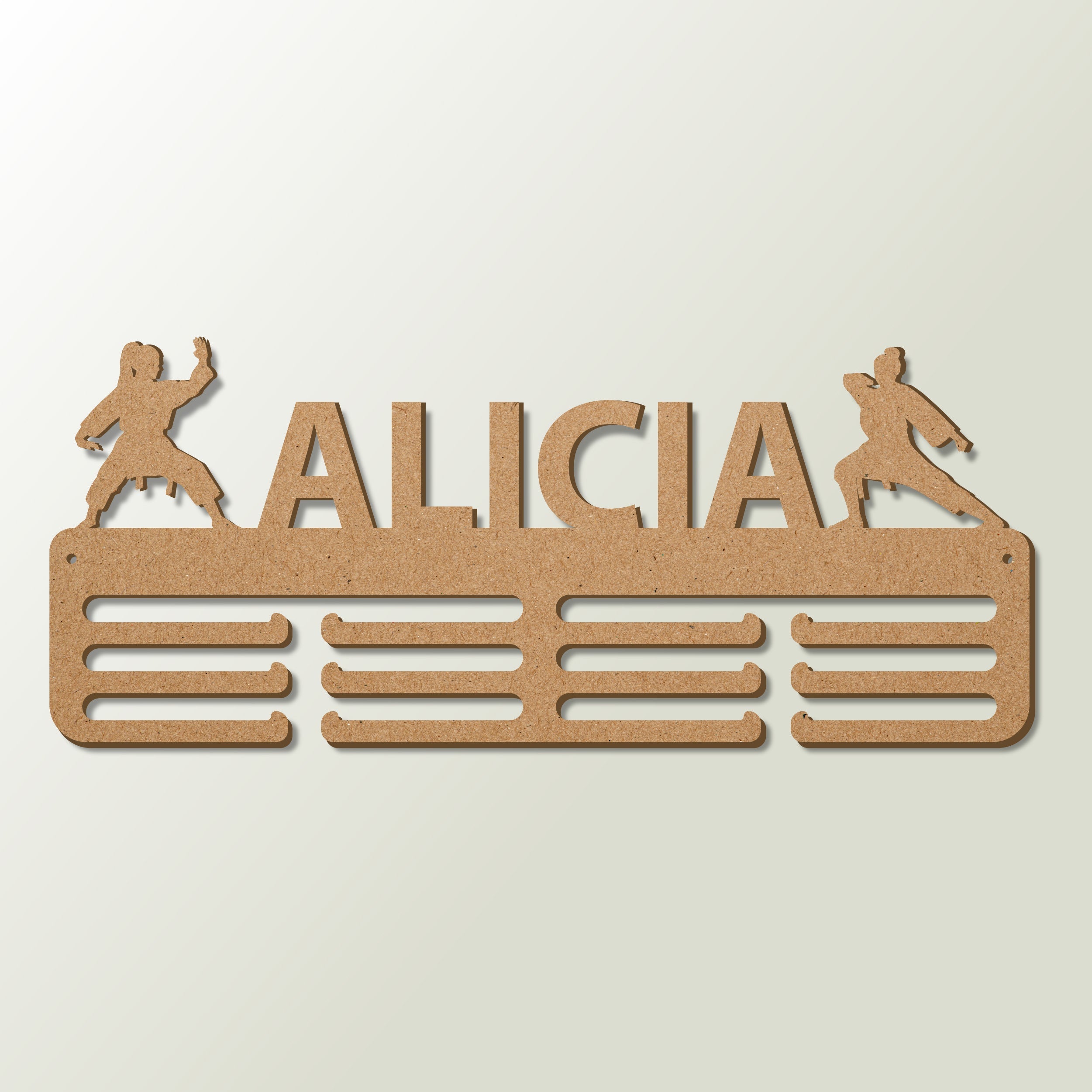 Personalisierter Medaillenhalter Karate mit Namen