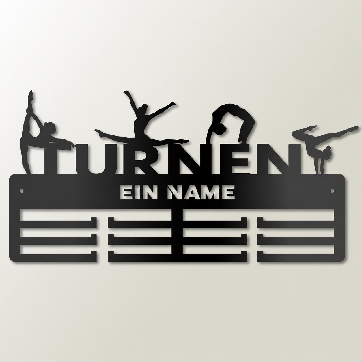 Medaillenhalter Rhythmische Sportgymnastik Rad mit Namen – Personalisiert aus Holz