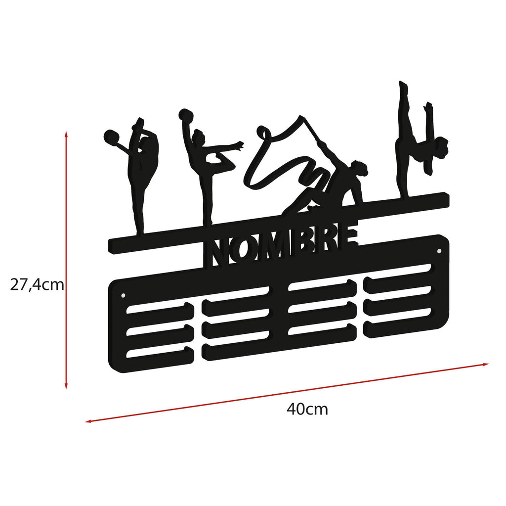 Personalisierter Medaillenhalter Rhythmische Sportgymnastik mit Namen, Modell „Brillante Technik“