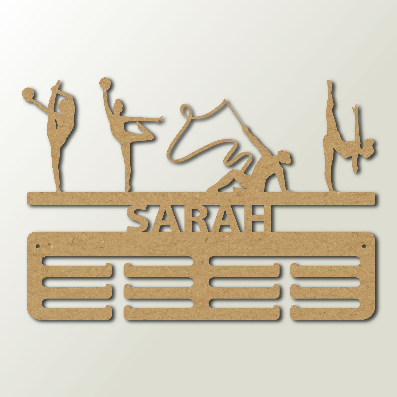 Personalisierter Medaillenhalter Rhythmische Sportgymnastik mit Namen, Modell „Brillante Technik“