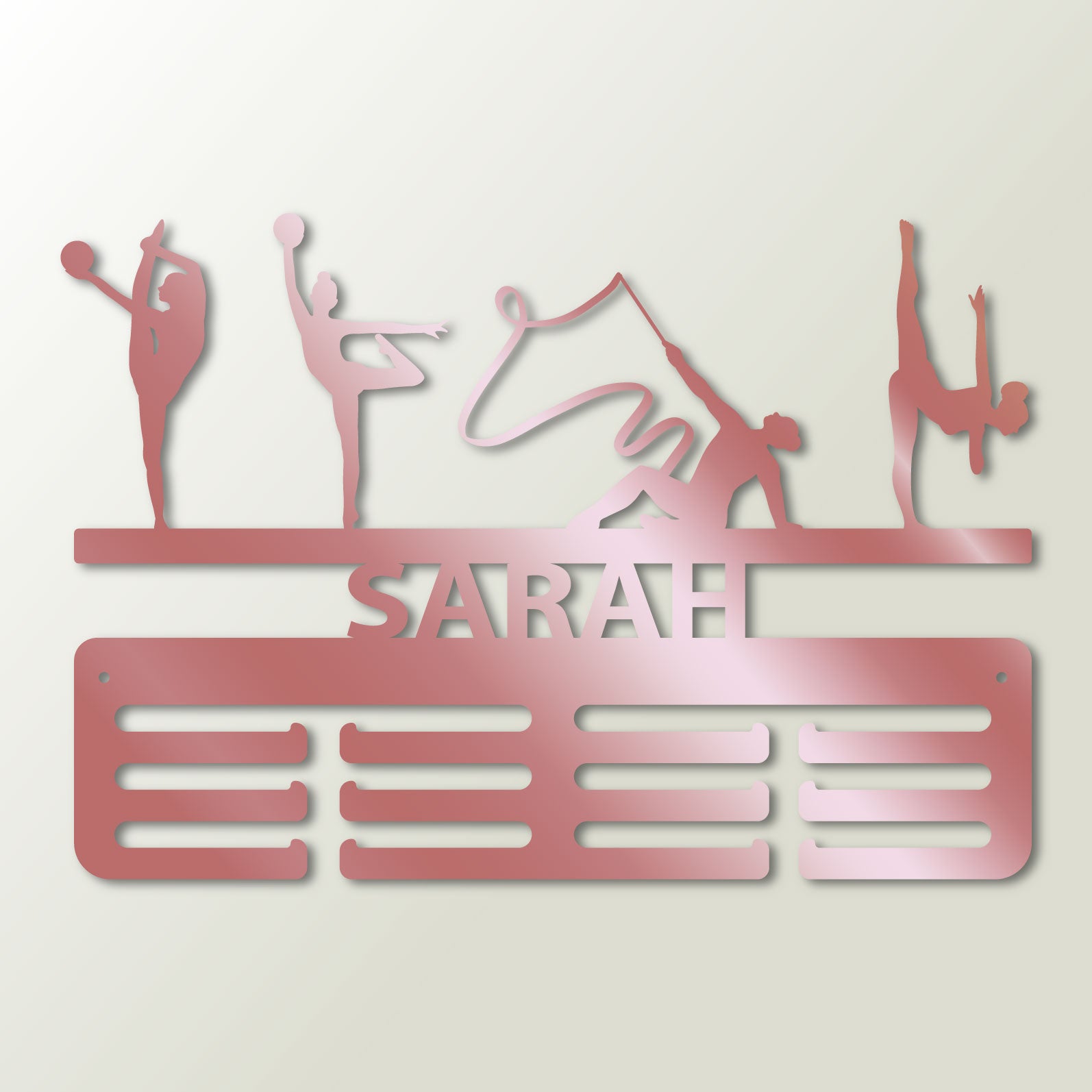 Personalisierter Medaillenhalter Rhythmische Sportgymnastik mit Namen, Modell „Brillante Technik“