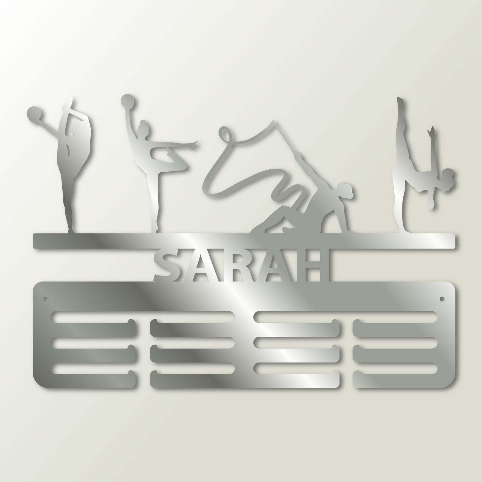 Personalisierter Medaillenhalter Rhythmische Sportgymnastik mit Namen, Modell „Brillante Technik“