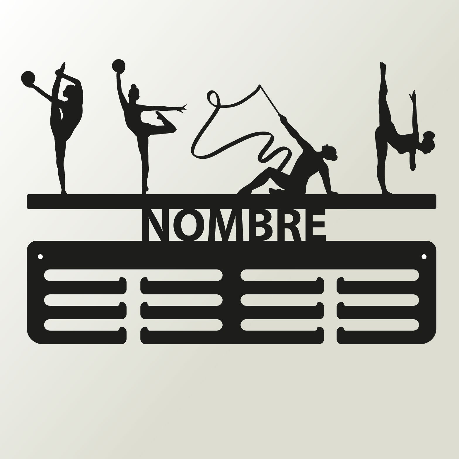 Personalisierter Medaillenhalter Rhythmische Sportgymnastik mit Namen, Modell „Brillante Technik“