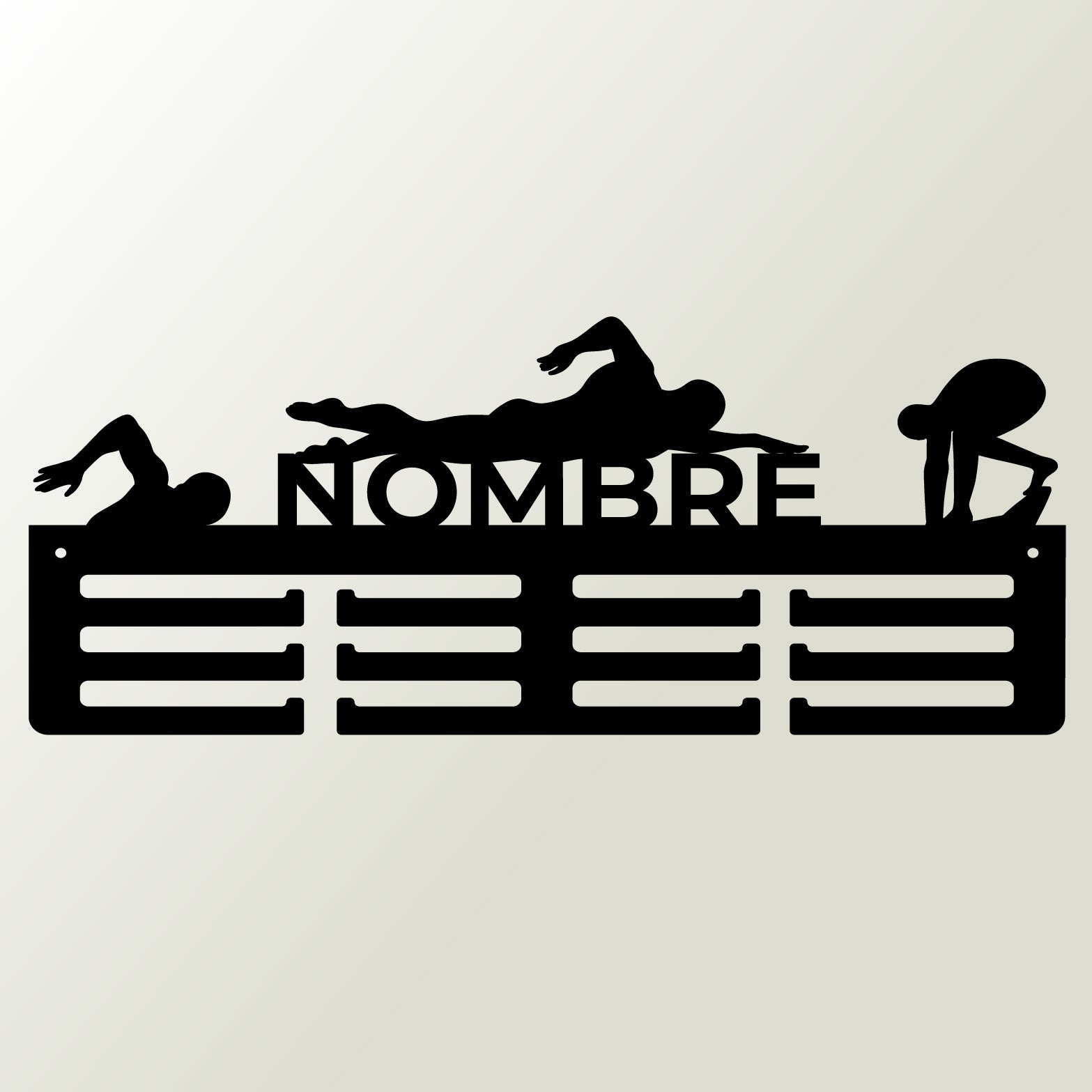 Personalisierter Medaillenhalter Schwimmen mit Namen, „Champion-Zug“