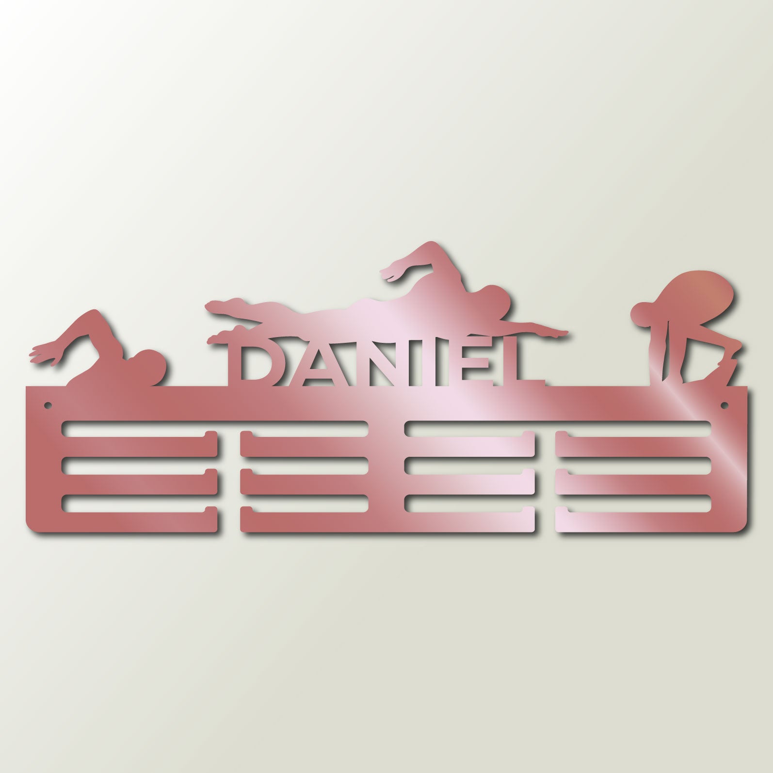 Personalisierter Medaillenhalter Schwimmen mit Namen, „Champion-Zug“