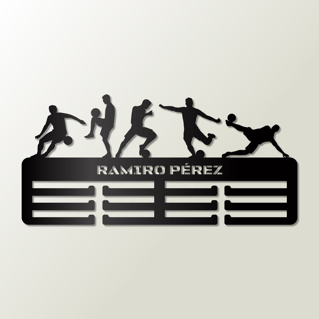 Personalisierter Medaillenhalter Fußball mit Namen