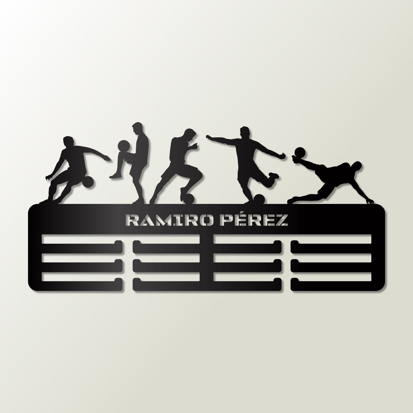 Personalisierter Medaillenhalter Fußball mit Namen