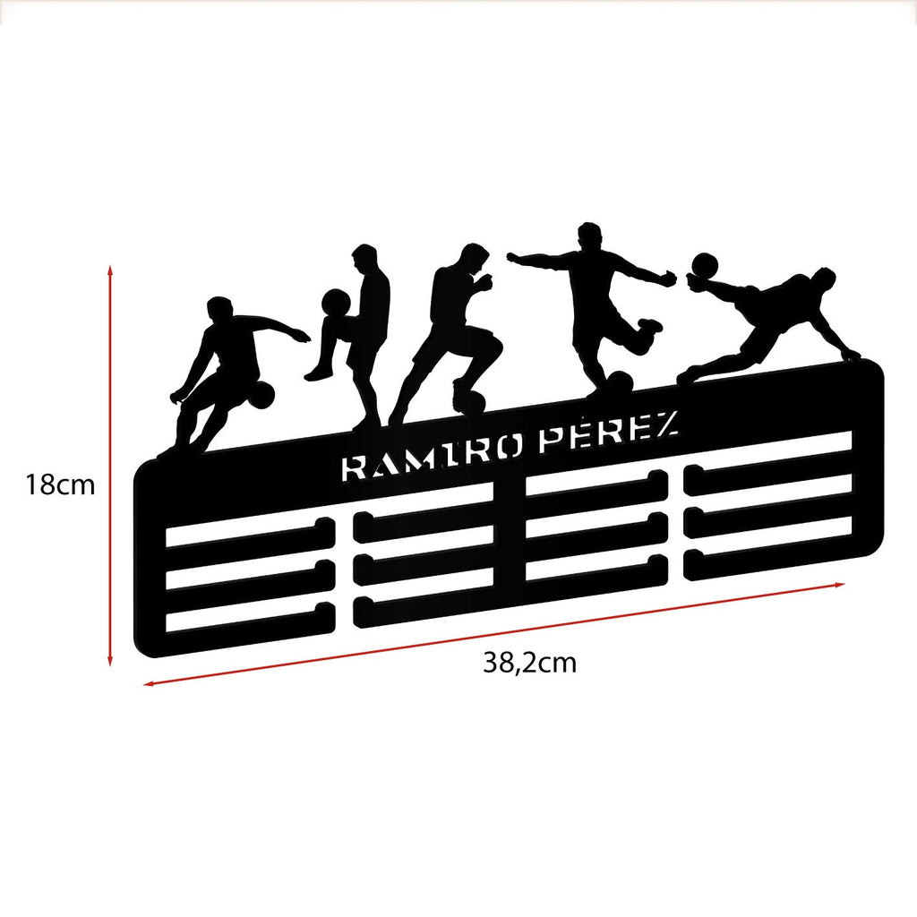 Personalisierter Medaillenhalter Fußball mit Namen