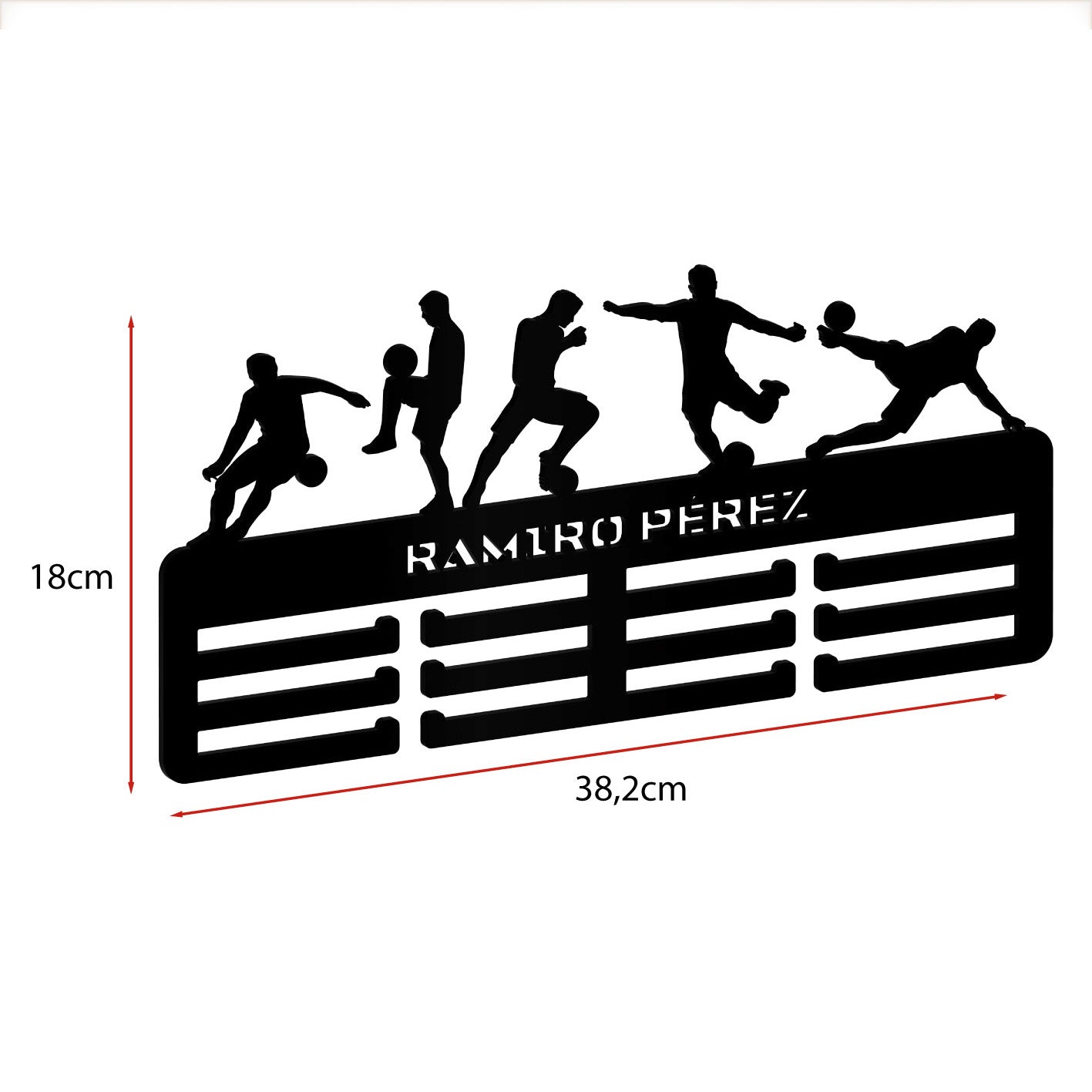 Personalisierter Medaillenhalter Fußball mit Namen