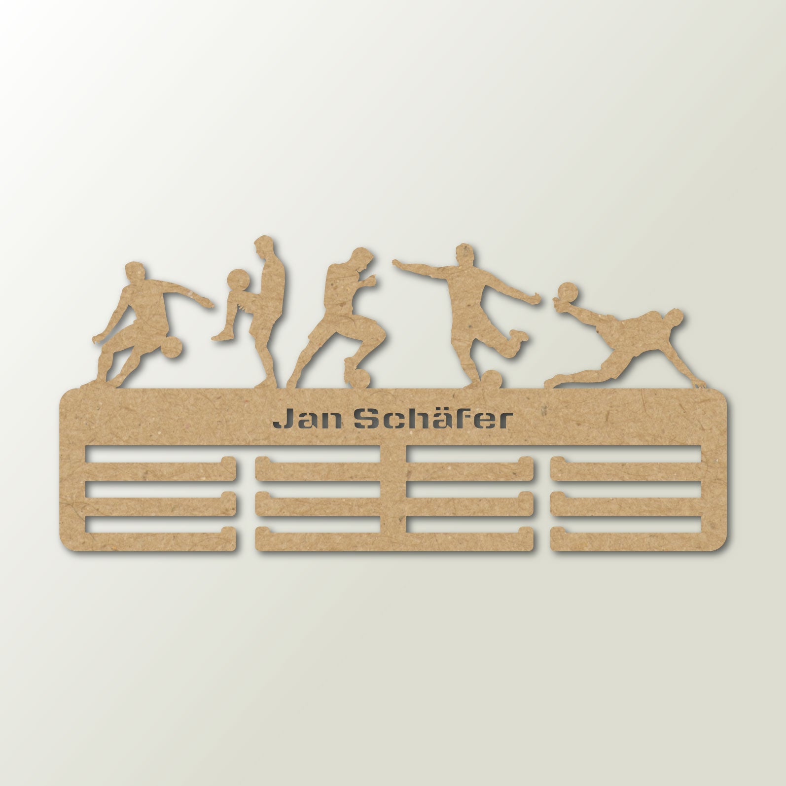 Personalisierter Medaillenhalter Fußball mit Namen