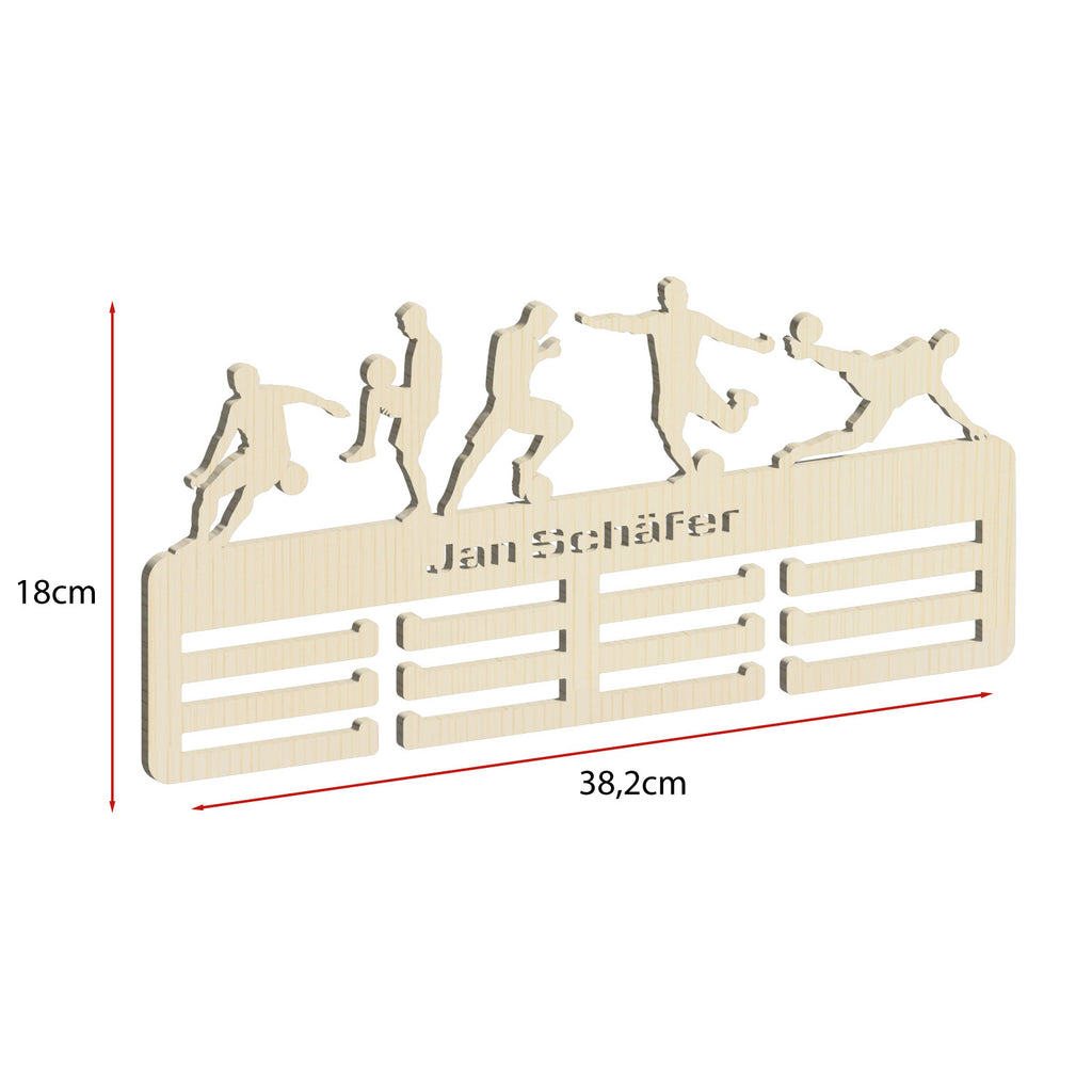 Personalisierter Medaillenhalter Fußball mit Namen