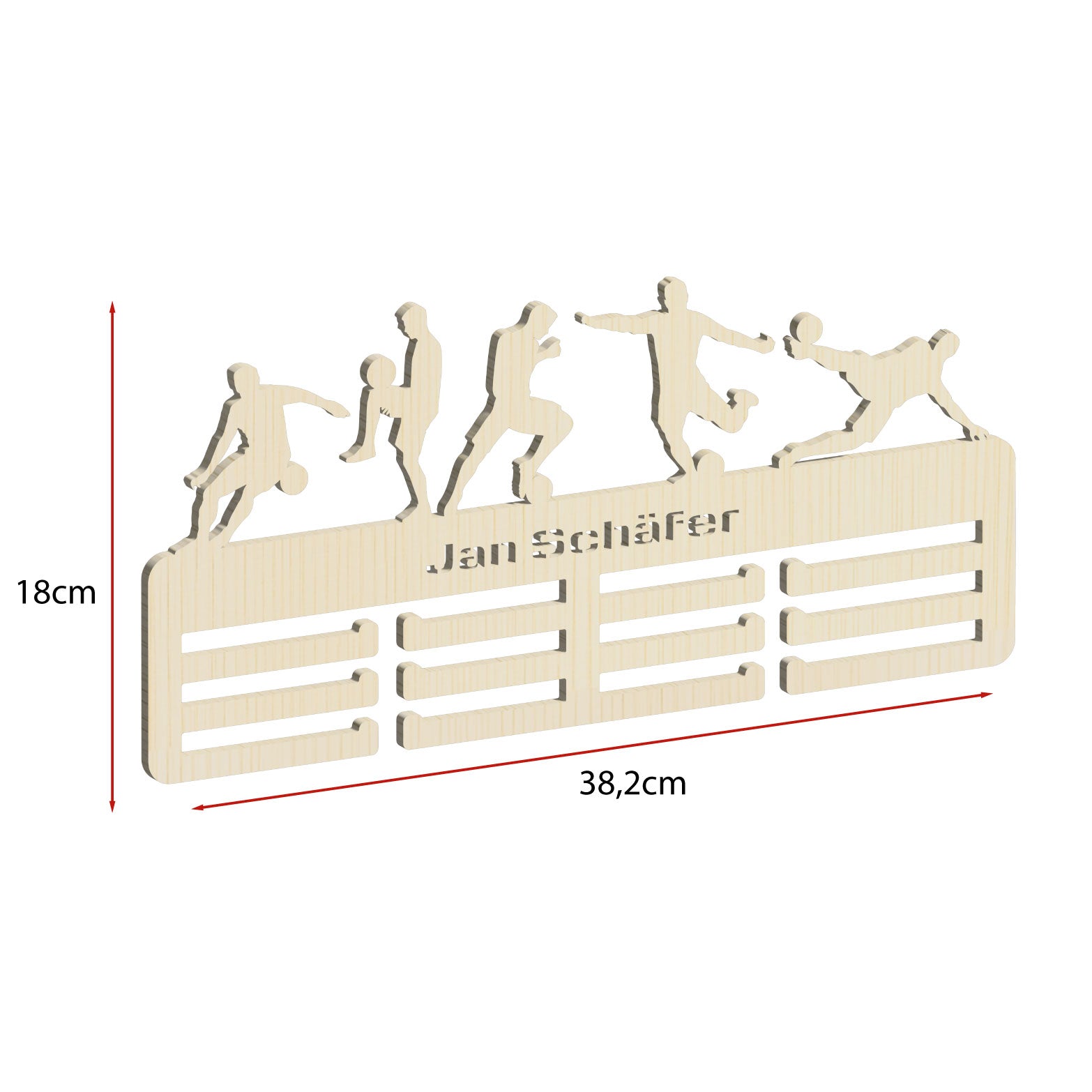 Personalisierter Medaillenhalter Fußball mit Namen