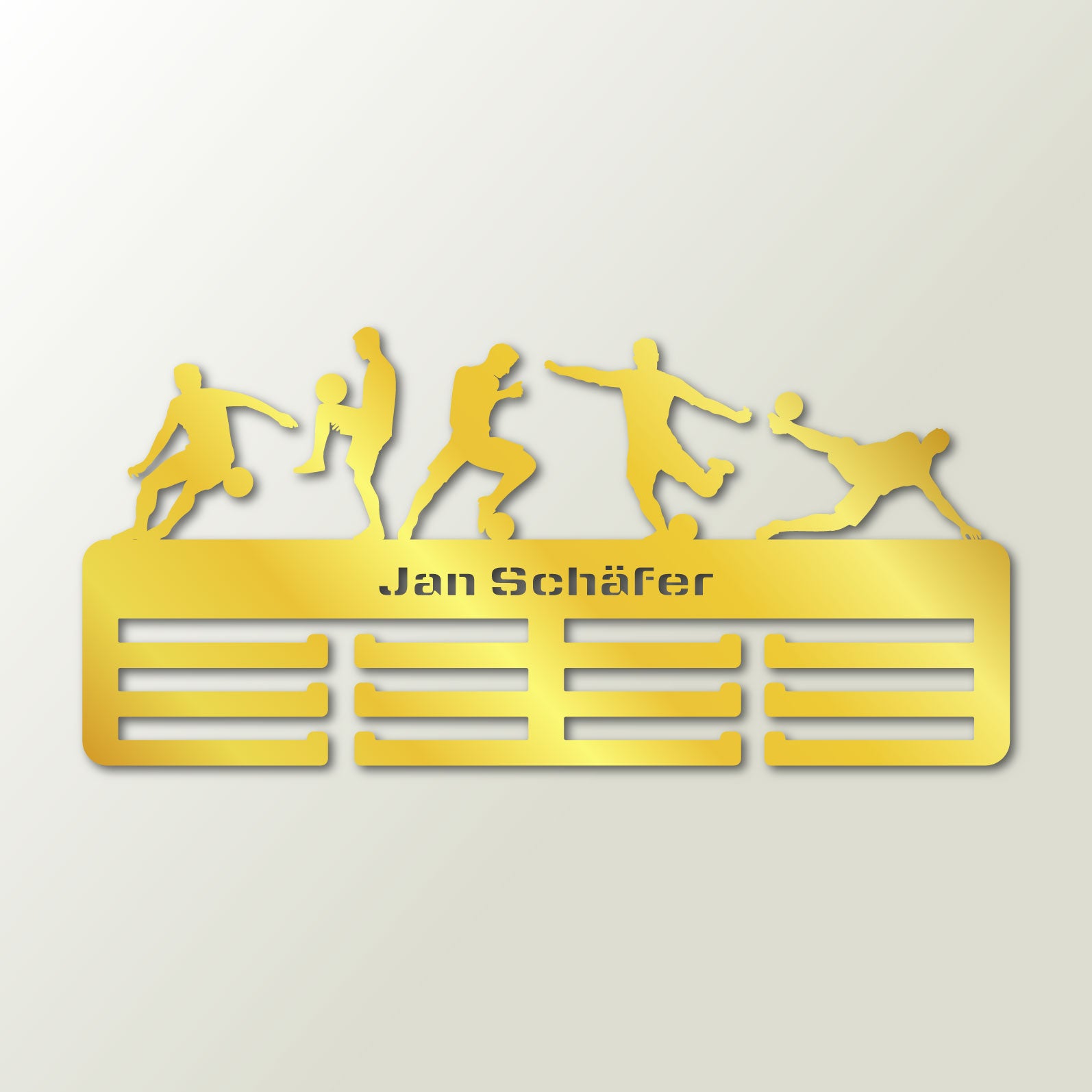 Personalisierter Medaillenhalter Fußball mit Namen