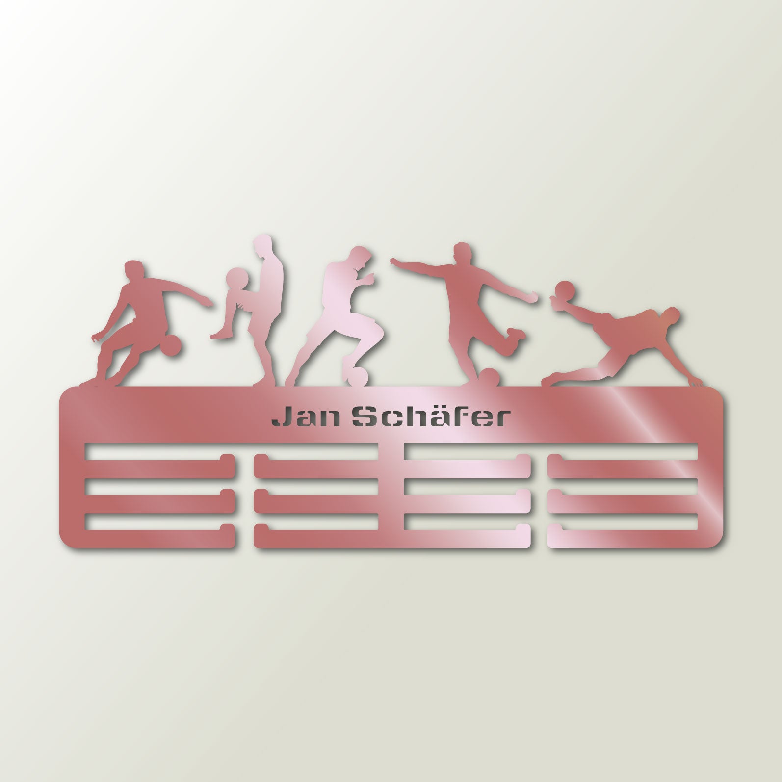 Personalisierter Medaillenhalter Fußball mit Namen