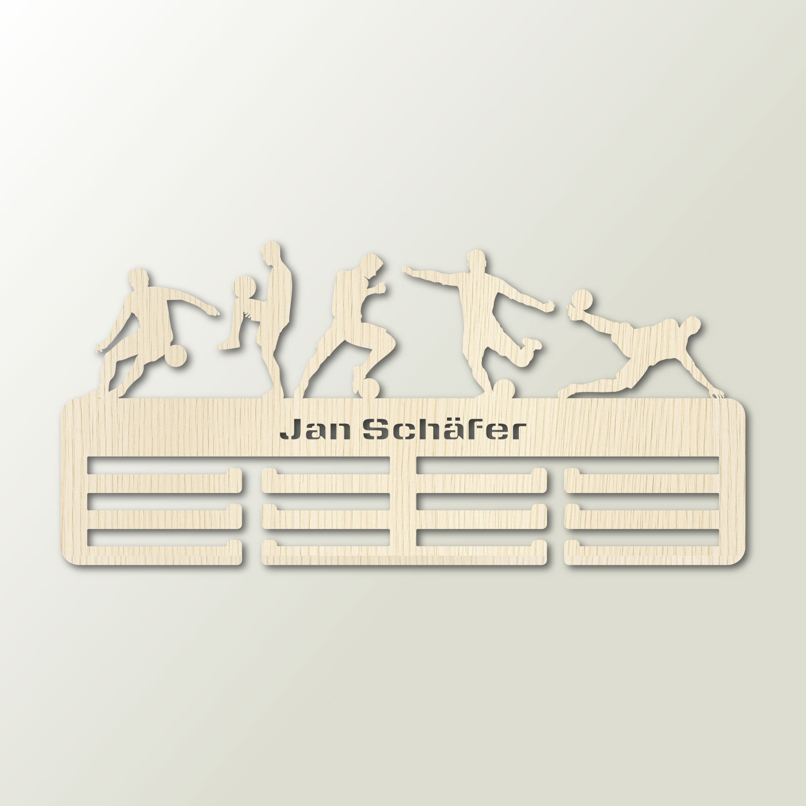 Personalisierter Medaillenhalter Fußball mit Namen