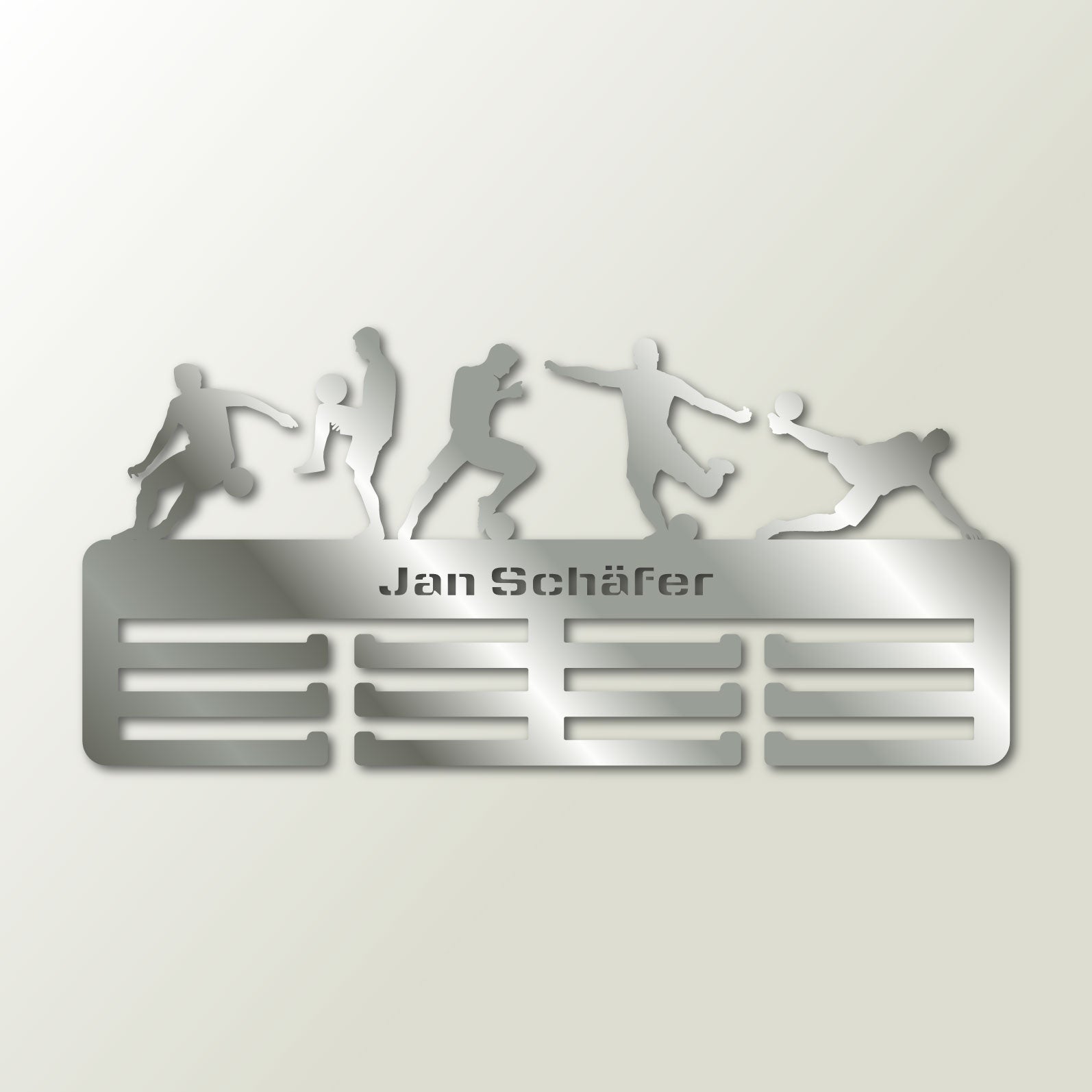 Personalisierter Medaillenhalter Fußball mit Namen