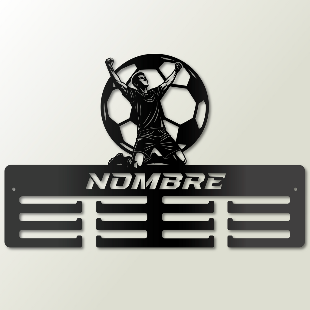 Personalisierter Medaillenhalter Fußball mit Namen