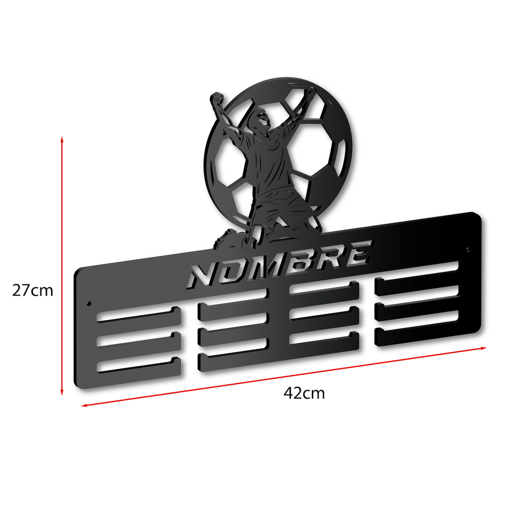 Personalisierter Medaillenhalter Fußball mit Namen