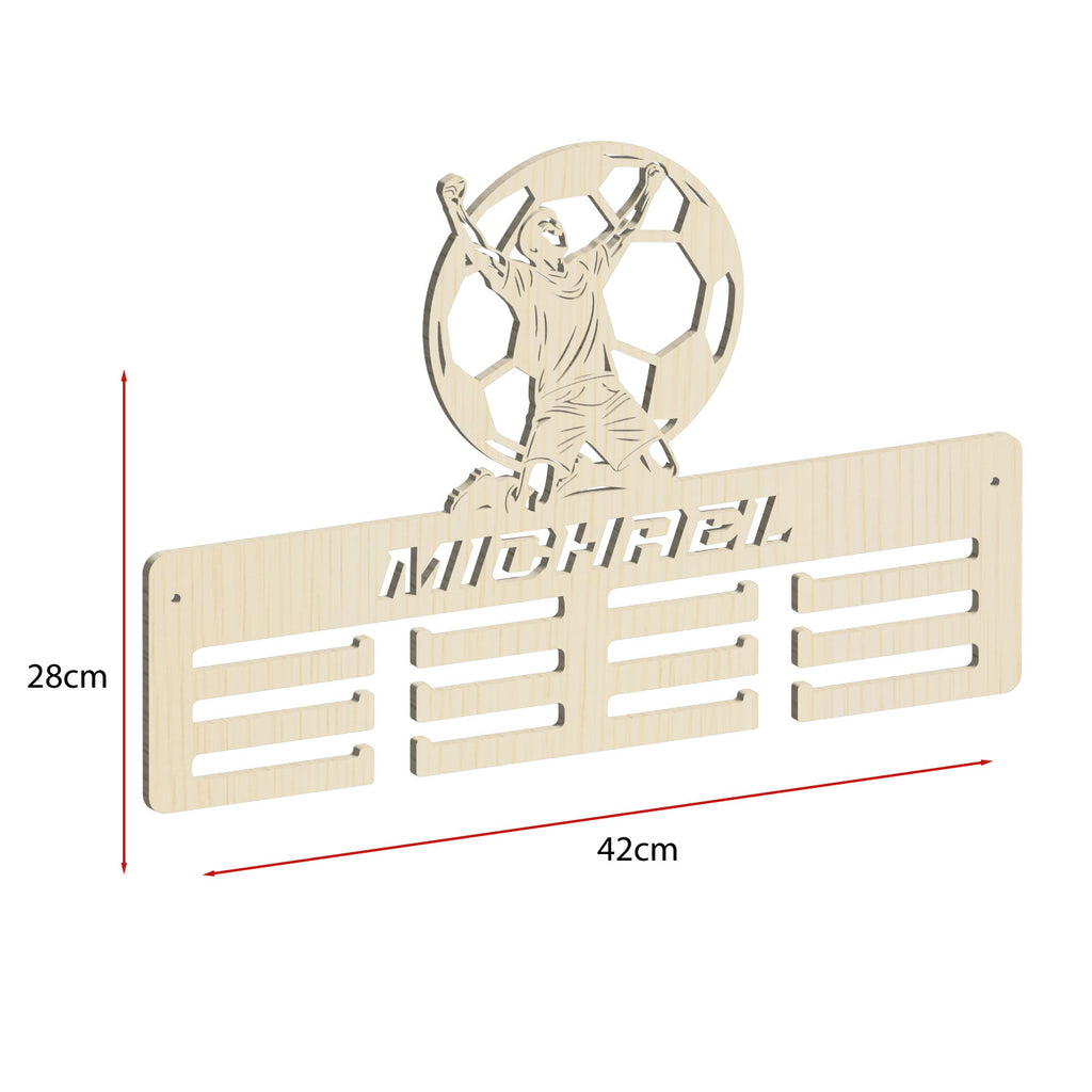 Personalisierter Medaillenhalter Fußball mit Namen