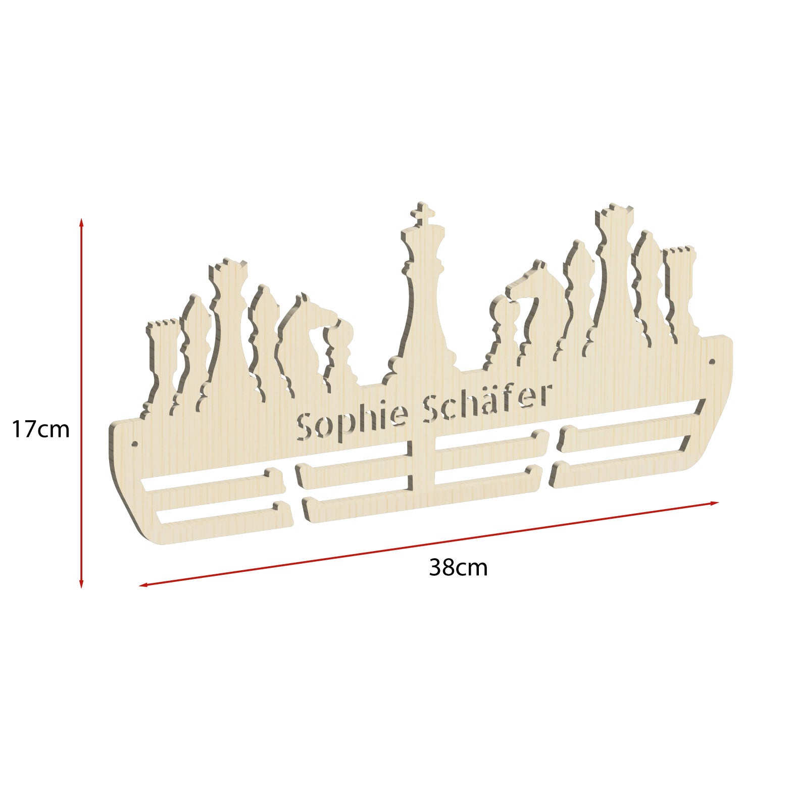 Personalisierter Medaillenhalter Schach mit Namen