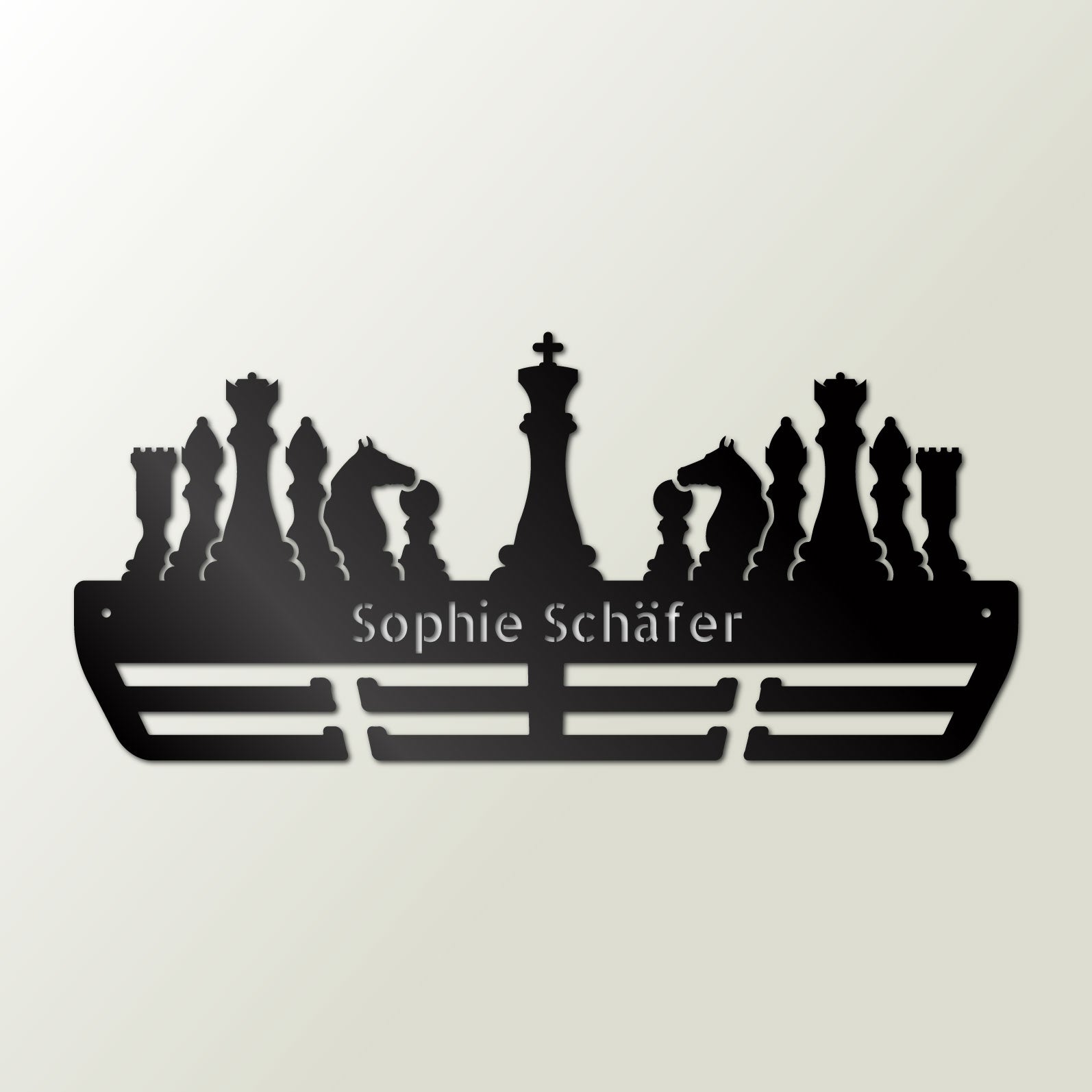 Personalisierter Medaillenhalter Schach mit Namen