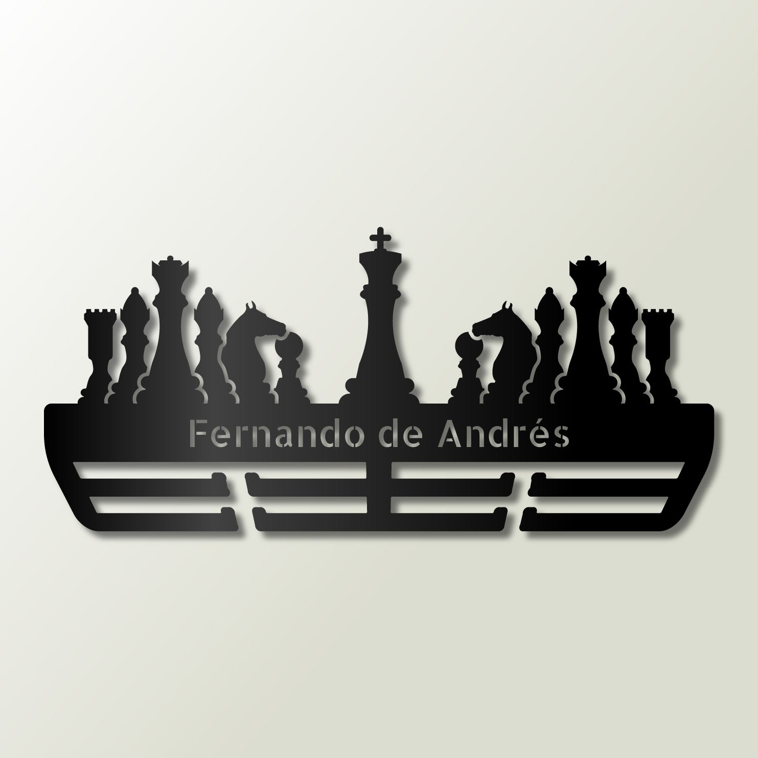 Personalisierter Medaillenhalter Schach mit Namen
