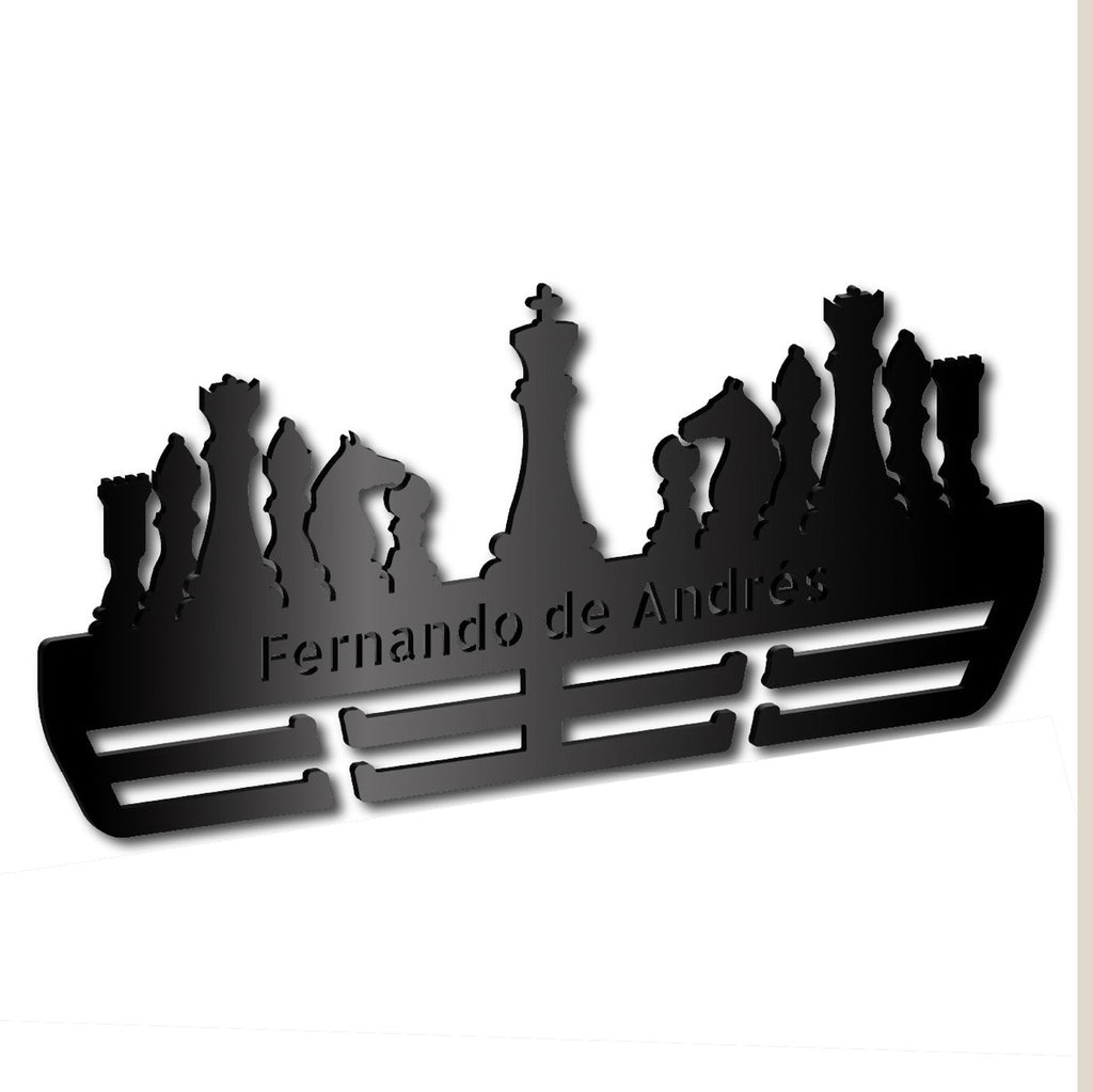 Personalisierter Medaillenhalter Schach mit Namen