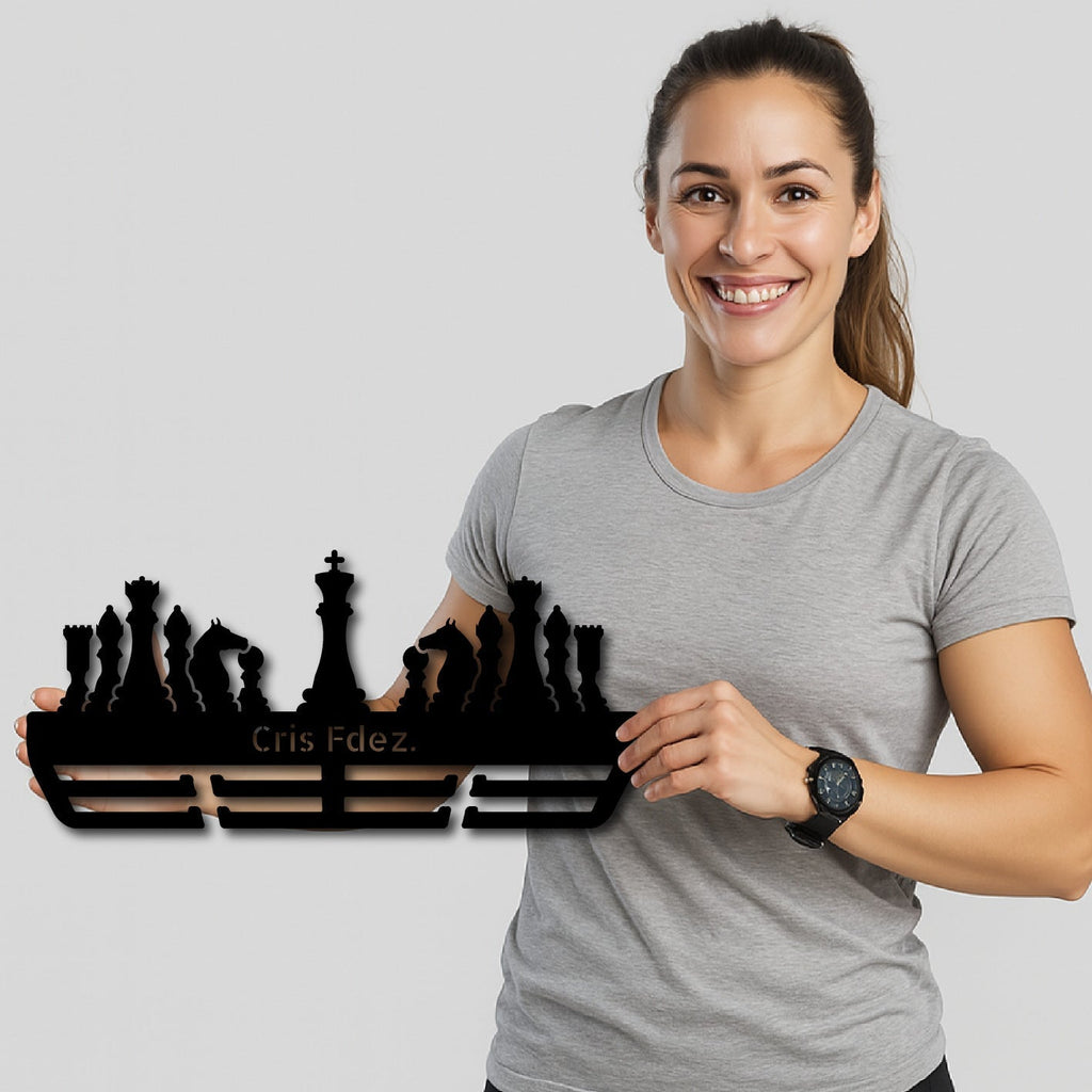 Personalisierter Medaillenhalter Schach mit Namen