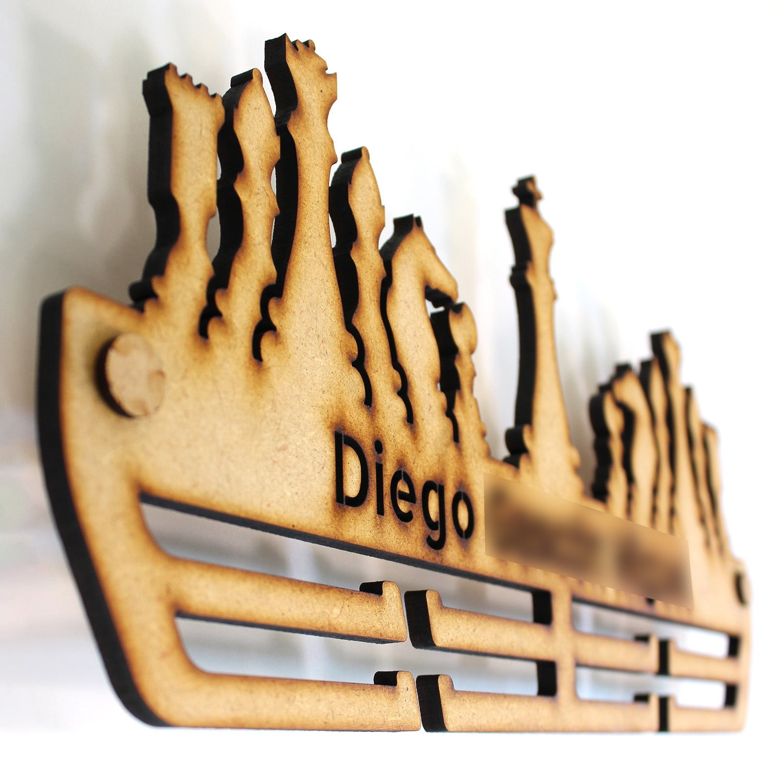 Personalisierter Medaillenhalter Schach mit Namen