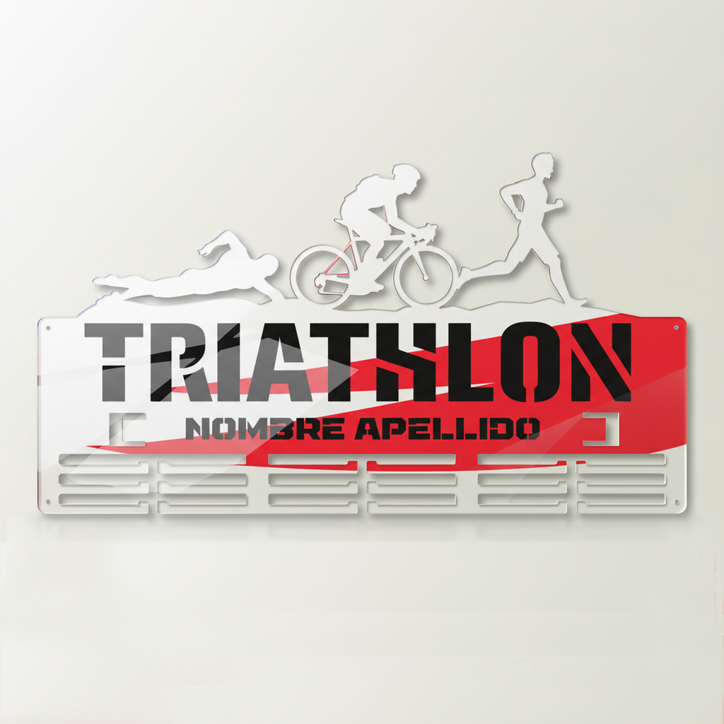 Personalisierter Medaillonhalter Triathlon mit Namen