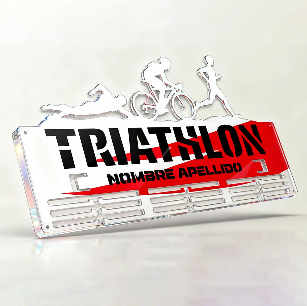 Personalisierter Medaillonhalter Triathlon mit Namen