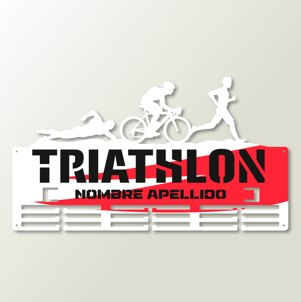 Personalisierter Medaillonhalter Triathlon mit Namen