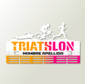 Medaillenhalter Triathlon personalisiert aus Holz – Schwarz