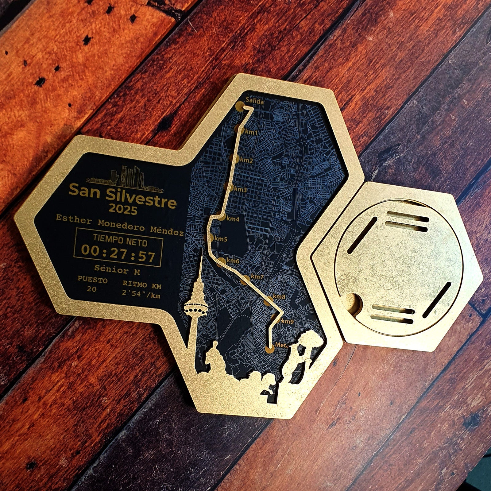 Medaillenhalter Marathon personalisiert aus Holz