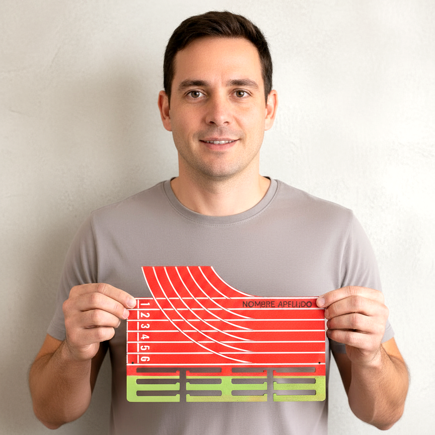 Personalisierter Medaillenhalter Laufen / Marathon / Leichtathletik mit Namen