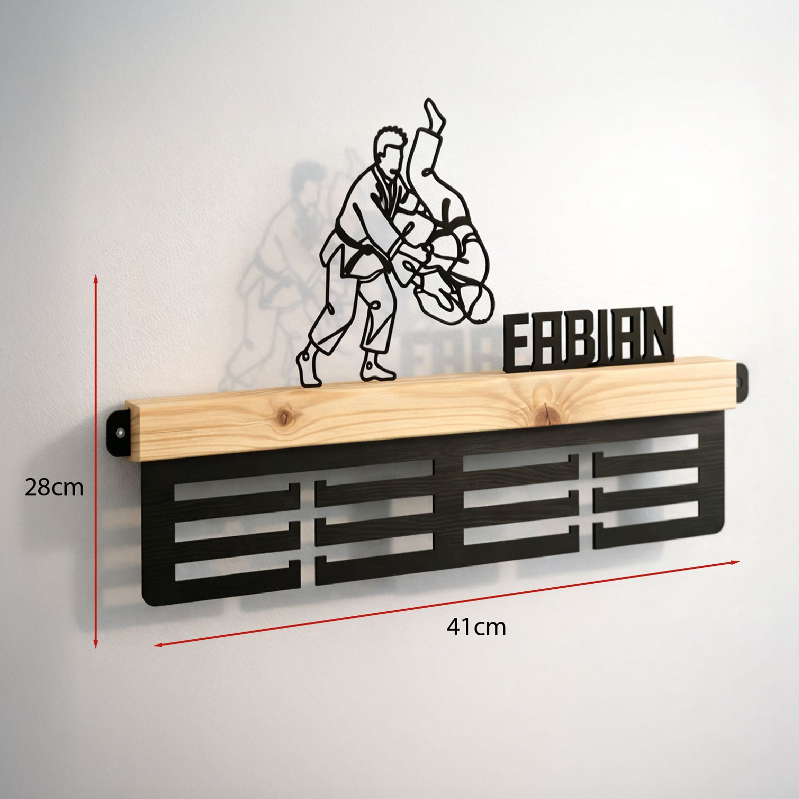 Personalisierter Medaillenhalter Karate mit Namen